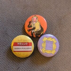 Colorful Friends Themed Button Pins